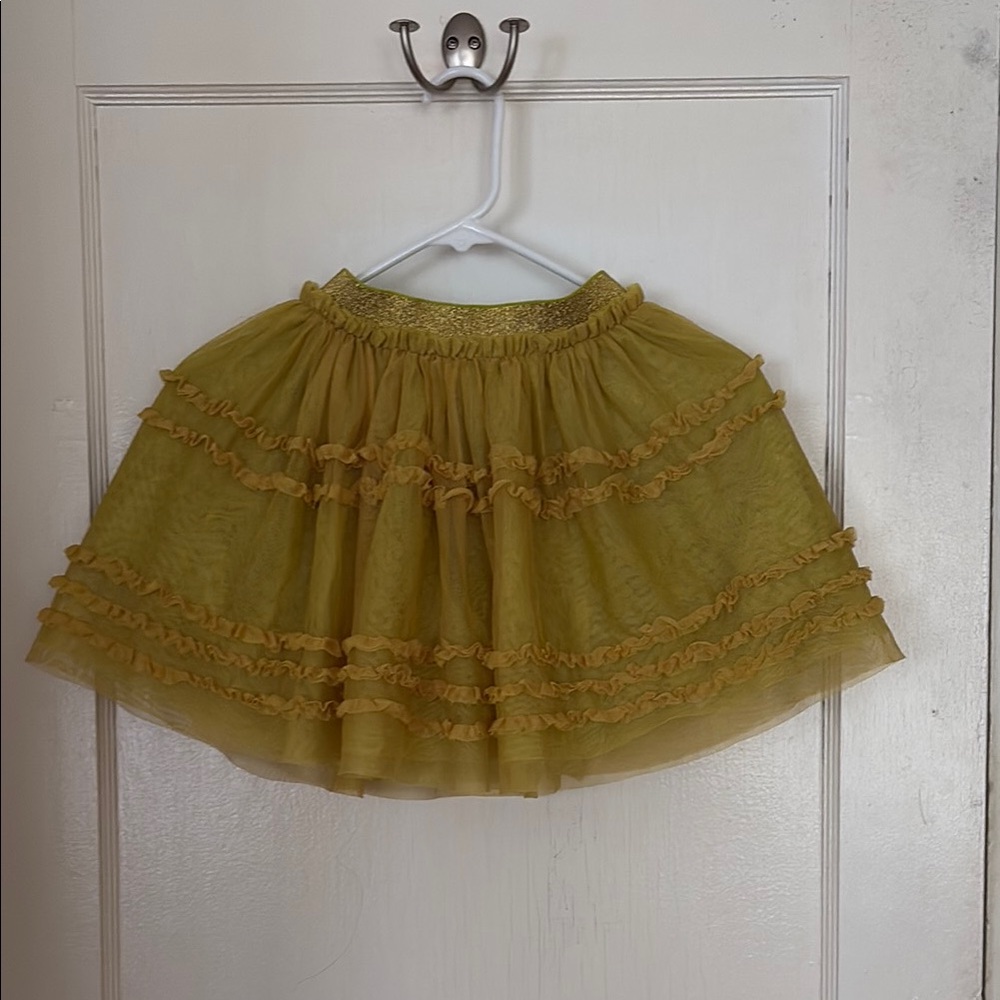 Mini Boden Olive Green Ruffle Tulle Skirt
